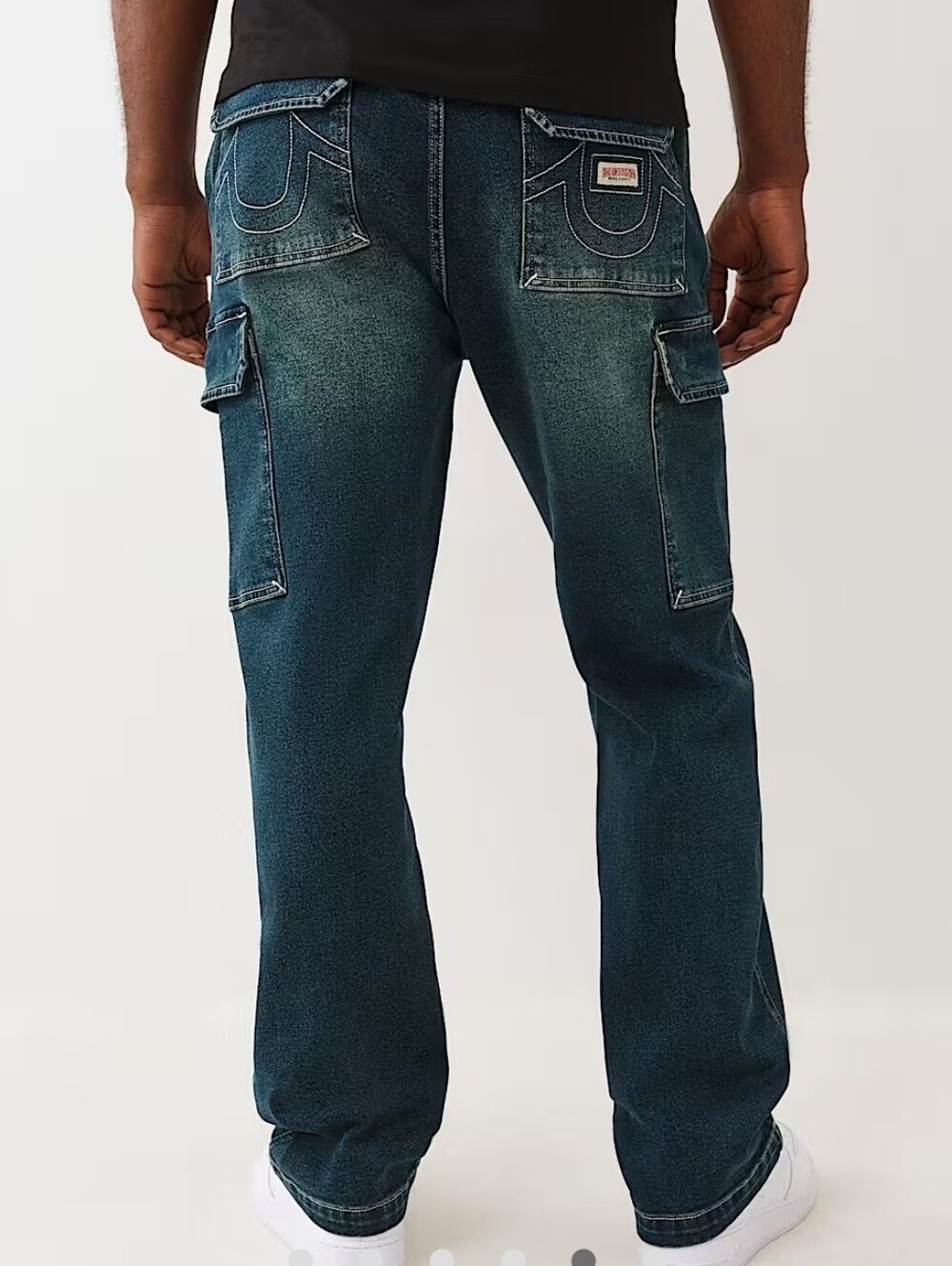 NWT True Religion Men's Medium Amber Cargo Relaxed Jeans US 36